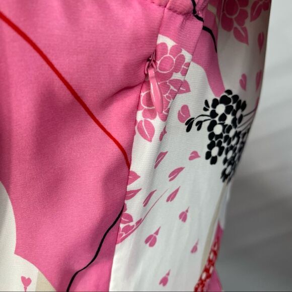 New York & Company Pink and Black Flora Top - Picture 7 of 9